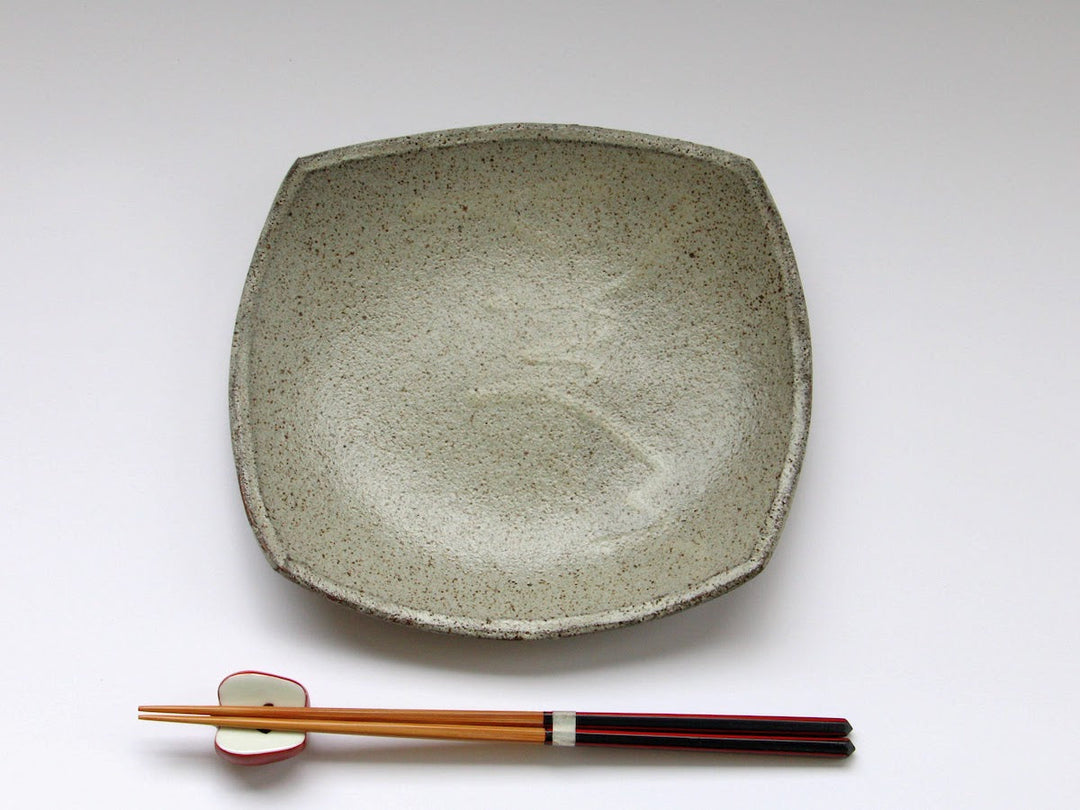 Ash Glazed 6-Sun Square Plate - Crafted By Nobuyuki Murai