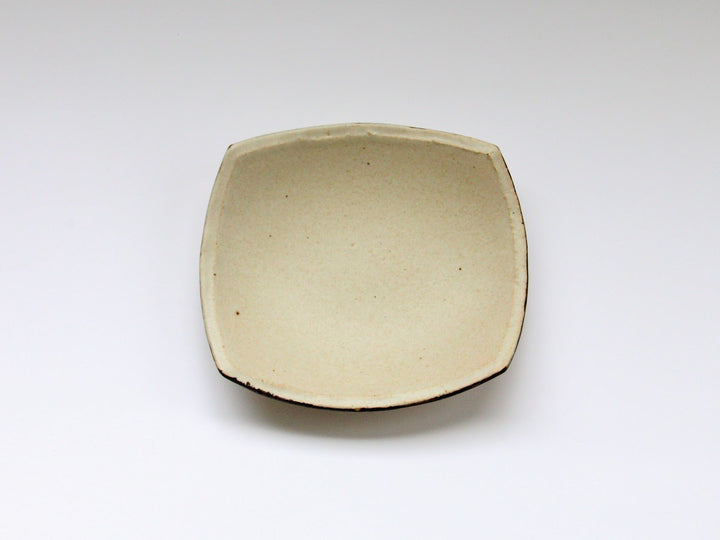 Rimsabi beige 16cm Square Plate - Crafted By Nobuyuki Murai