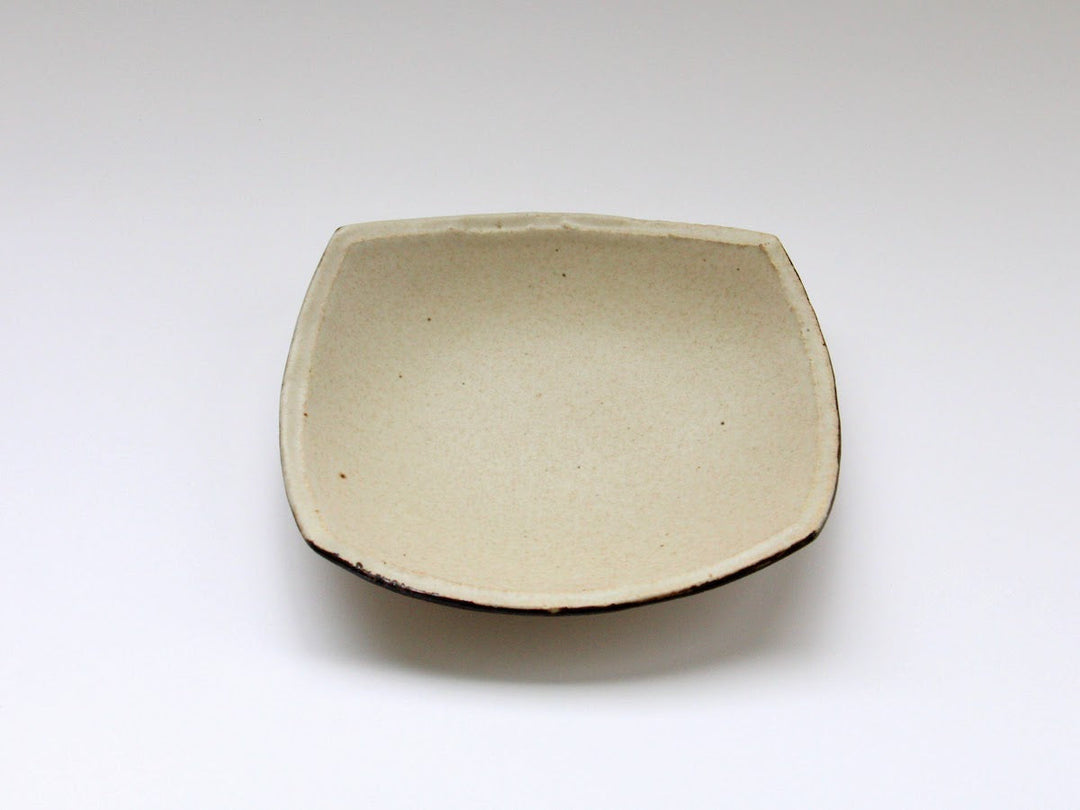 Rimsabi beige 16cm Square Plate - Crafted By Nobuyuki Murai