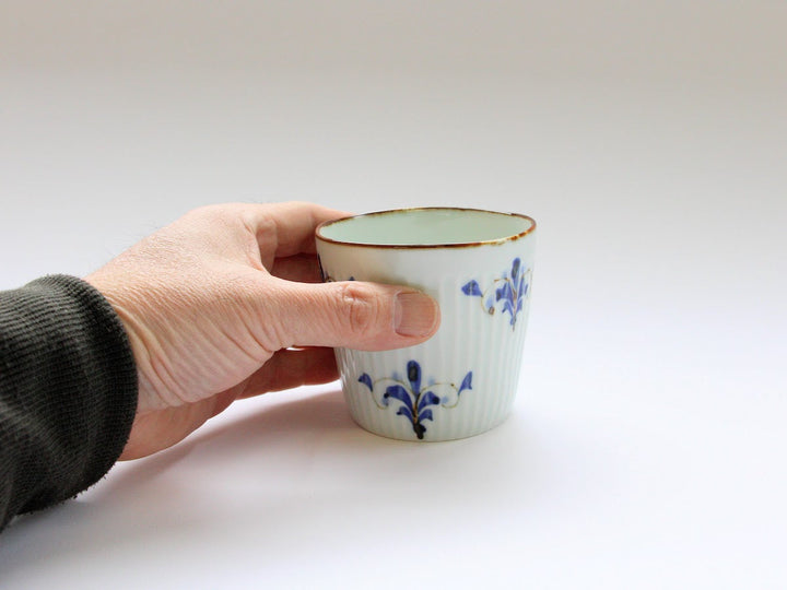 Ridged Leaves Soba Cup — Hand-Glazed Japanese Pottery by Koyo Kiln