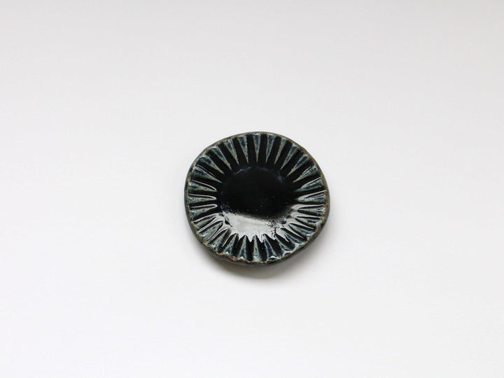 Blue Glazed Ridged Round Small Plate