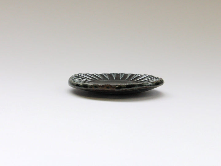 Blue Glazed Ridged Round Small Plate