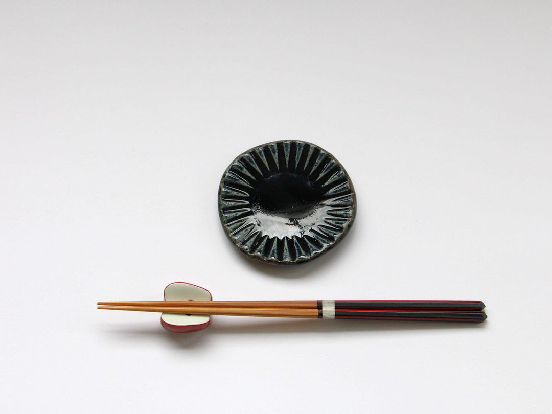 Blue Glazed Ridged Round Small Plate