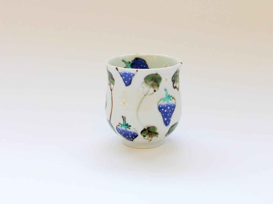 Watercolor Strawberry Tea Cup Large - Crafted By Tokushichi Kiln