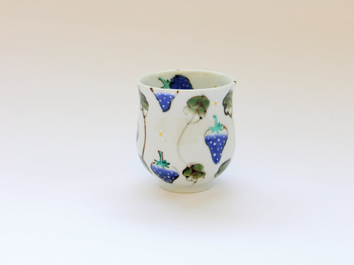 Watercolor Strawberry Tea Cup Large - Crafted By Tokushichi Kiln
