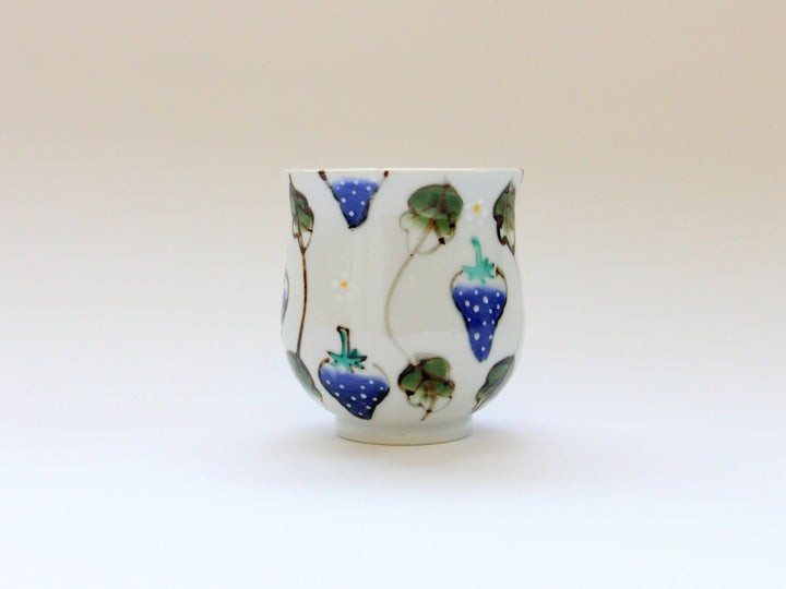 Watercolor Strawberry Tea Cup Large - Crafted By Tokushichi Kiln