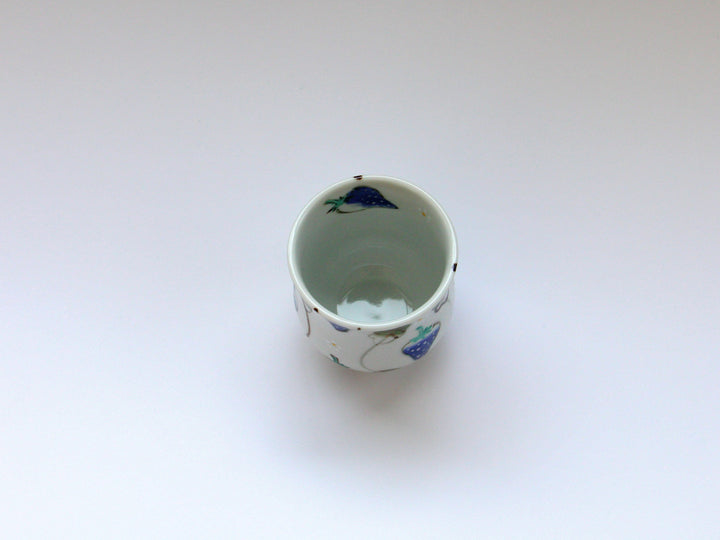 Watercolor Strawberry Tea Cup Large - Crafted By Tokushichi Kiln