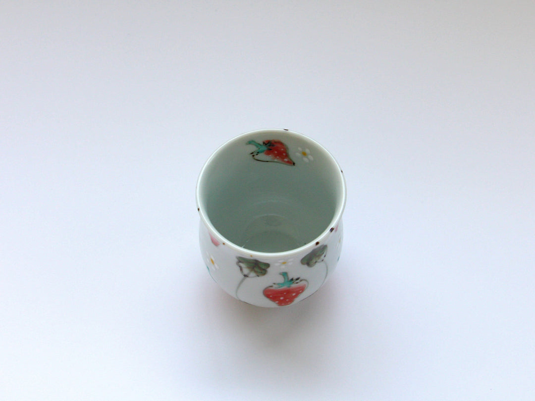Watercolor Strawberry Tea Cup Small — Hand-Thrown Japanese Pottery by Tokushichi Kiln