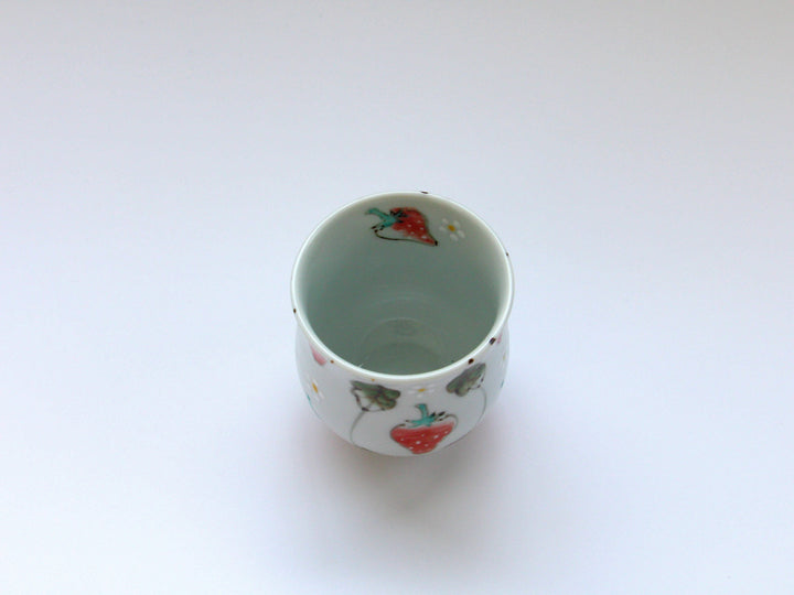 Watercolor Strawberry Tea Cup Small — Hand-Thrown Japanese Pottery by Tokushichi Kiln