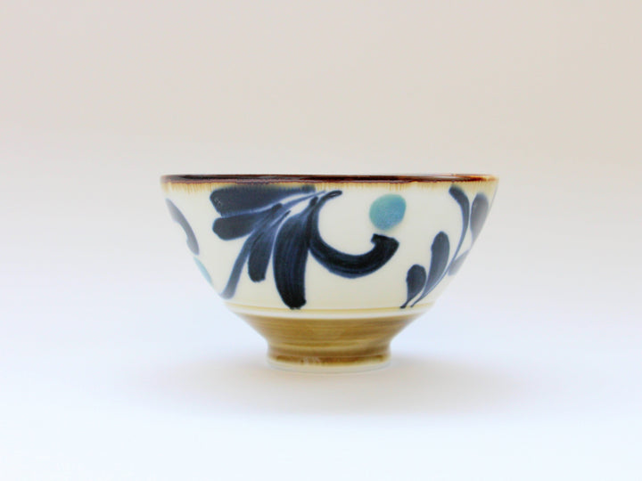 Amber Arabesque Rice Bowl Blue - Crafted By Fukuho Kiln