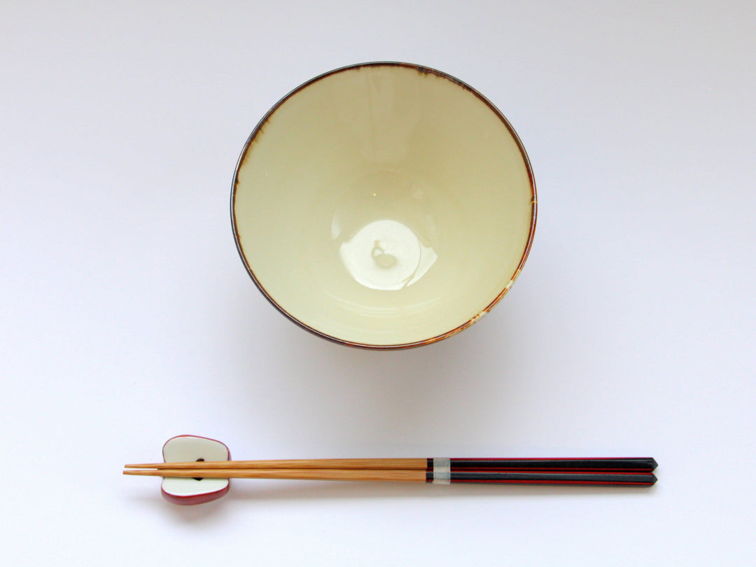 Amber Arabesque Rice Bowl Blue - Crafted By Fukuho Kiln