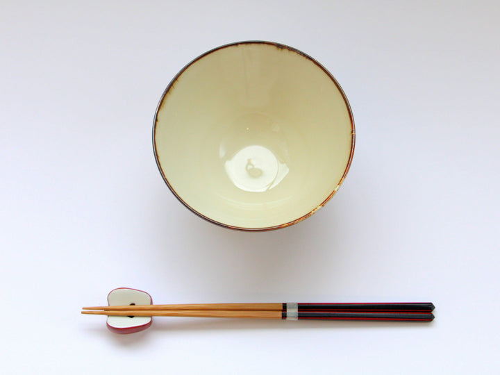 Amber Arabesque Rice Bowl Blue - Crafted By Fukuho Kiln