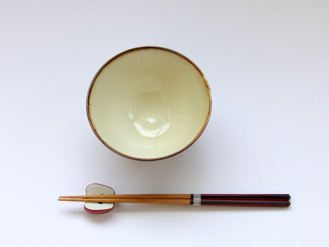 Amber Arabesque Rice Bowl Red - Crafted By Fukuho Kiln