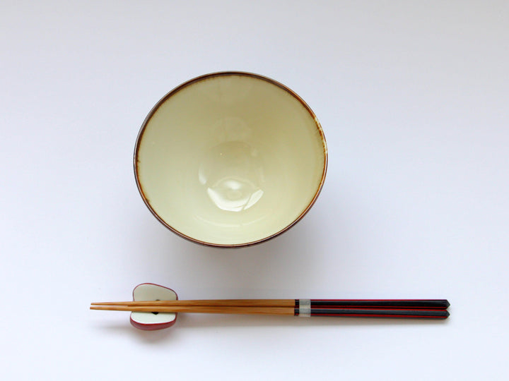 Amber Arabesque Rice Bowl Red - Crafted By Fukuho Kiln