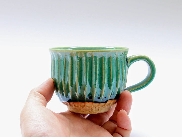 Turkish Blue Ridged Coffee Bowl - Crafted By Shinji Akane