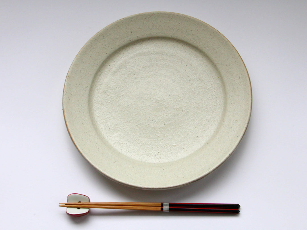 White Slip Matte 8-Sun Flat Plate - Crafted By Shinji Akane