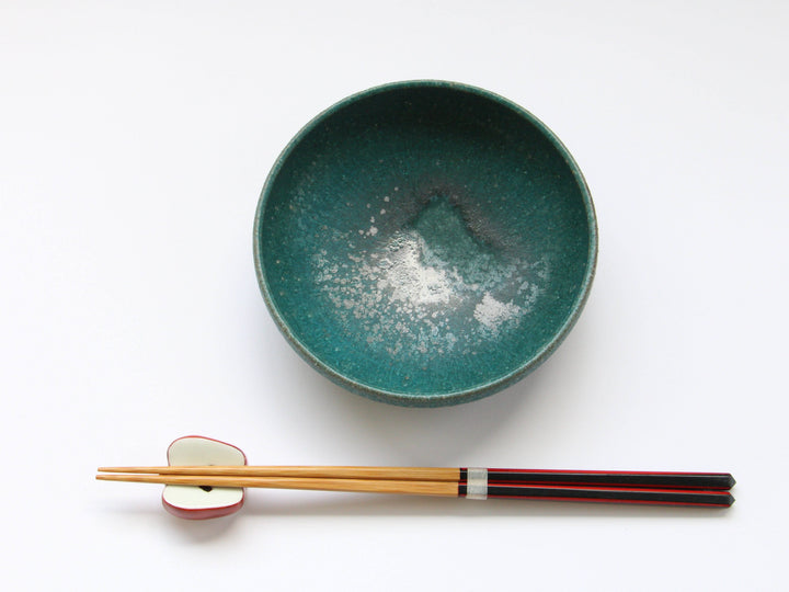 Rust-Green Small Bowl, Japanese pottery (ceramic)