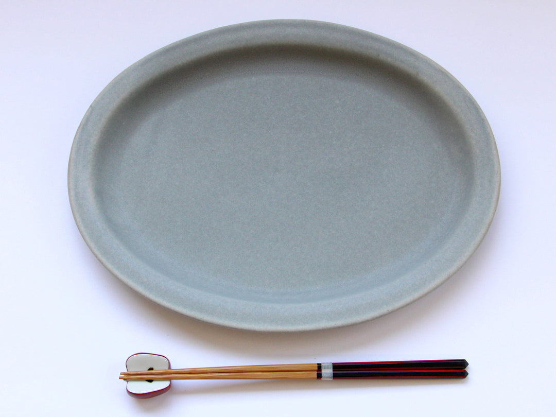 Color Matte Oval Plate L Light Ink - Crafted By Takuya Ohara