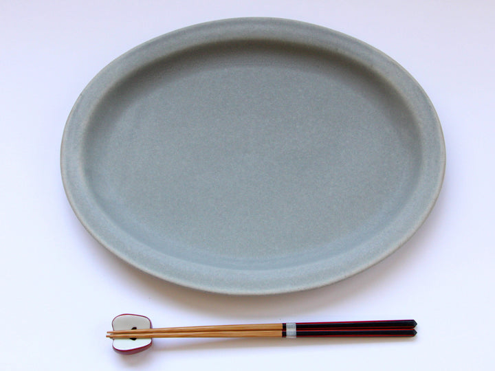 Color Matte Oval Plate L Light Ink - Crafted By Takuya Ohara