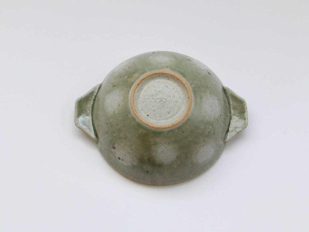 Ash Glazed dot Soup Cup with Handles - Crafted By Tatsuo Otomo