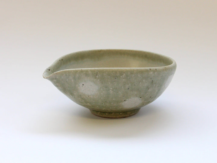 Ash Glazed dot Katakuchi Bowl - Crafted By Tatsuo Otomo