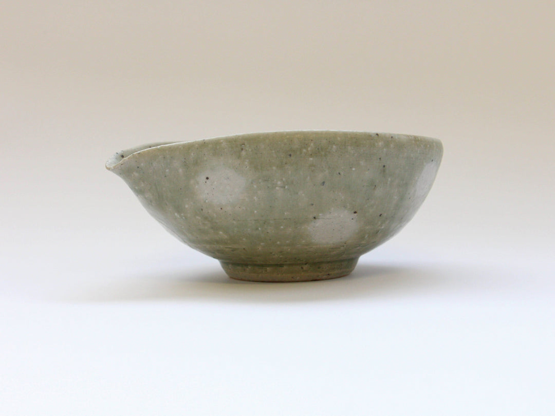 Ash Glazed dot Katakuchi Bowl - Crafted By Tatsuo Otomo