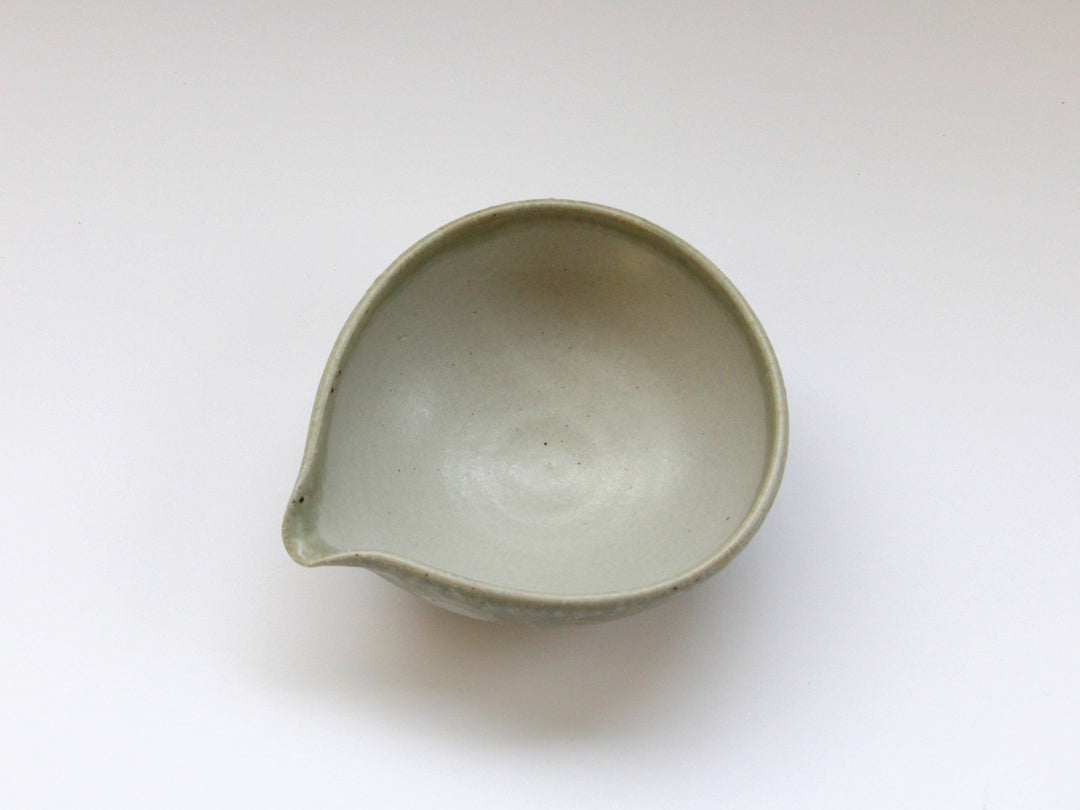 Ash Glazed dot Katakuchi Bowl - Crafted By Tatsuo Otomo