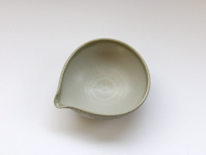 Ash Glazed dot Katakuchi Bowl - Crafted By Tatsuo Otomo