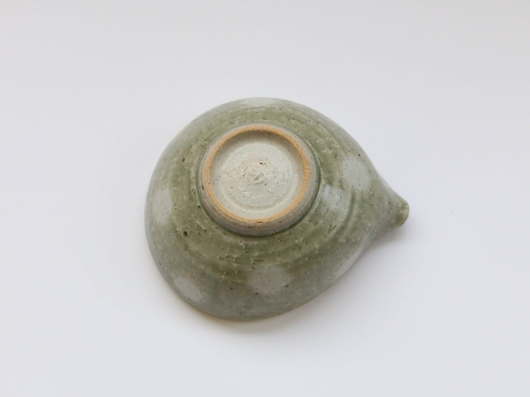Ash Glazed dot Katakuchi Bowl - Crafted By Tatsuo Otomo