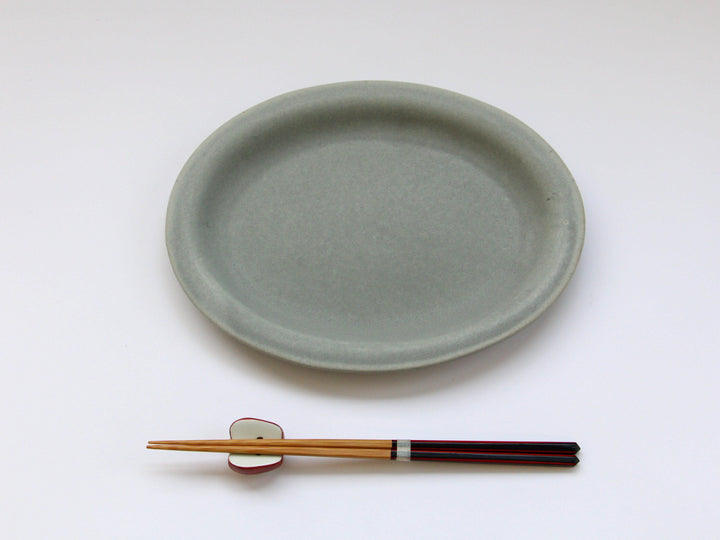 Color Matte Oval Plate M Light Ink - Crafted By Takuya Ohara