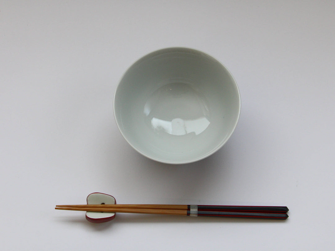 Dark Flower Rabbit Rice Bowl Large - Crafted By Tokushichi Kiln