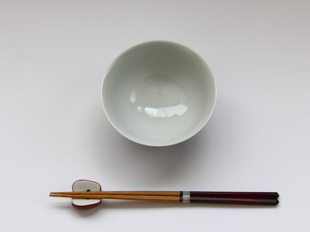 Dark Flower Rabbit Rice Bowl Small - Crafted By Tokushichi Kiln