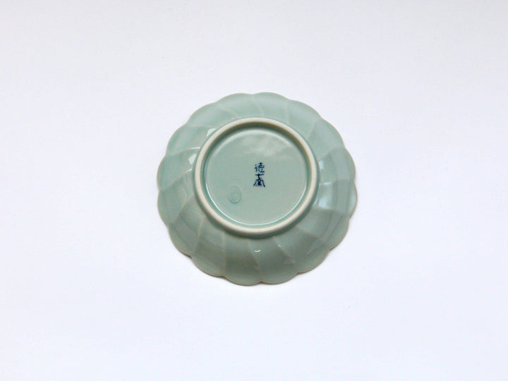 Slip Trailing Petal Flower Plate Celadon - Crafted By Tokushichi Kiln