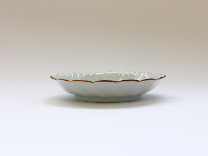 Slip Trailing Petal Flower Plate White Porcelain - Crafted By Tokushichi Kiln
