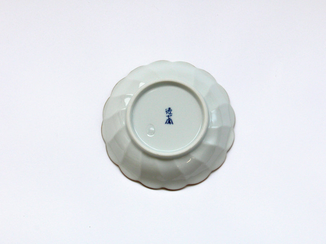 Slip Trailing Petal Flower Plate White Porcelain - Crafted By Tokushichi Kiln