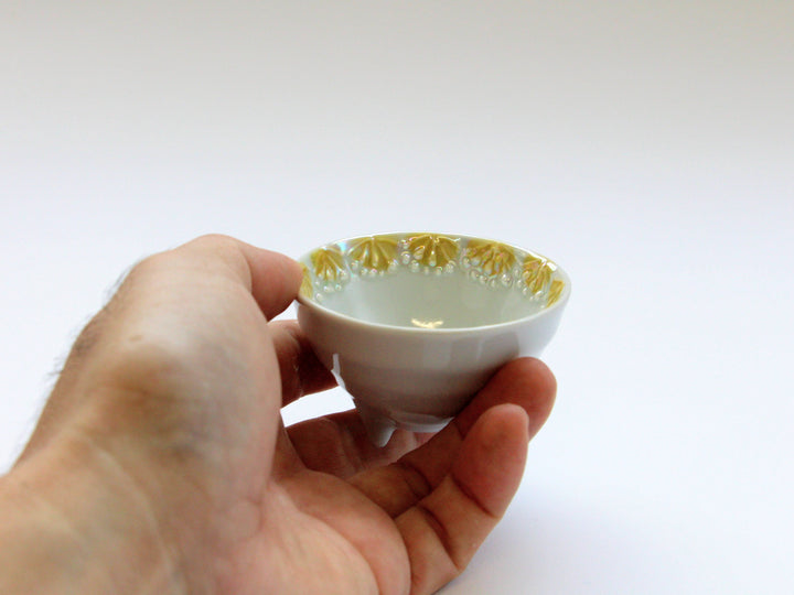 Raster stamen Pattern with Three legs Yellow - Crafted By Tokushichi Kiln