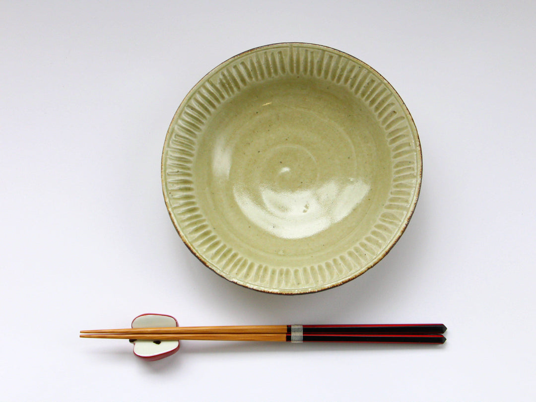 Ash-Glazed Ridgedtori Pot — Hand-Glazed Japanese Porcelain by My Store