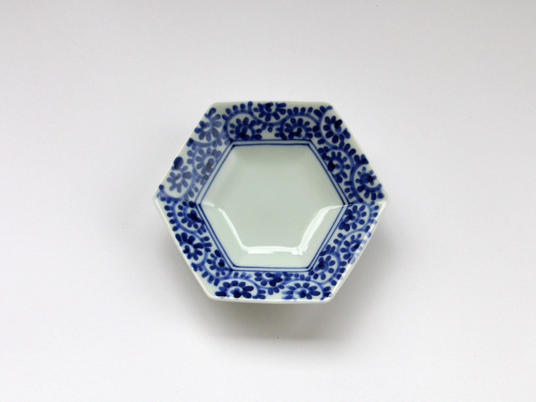 Octopus Rim Arabesque Hexagonal Plate - Crafted By Kajiken Seiji