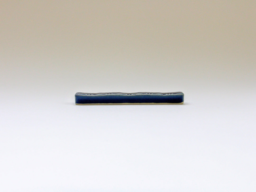 LapisLazuli Glazed Hemp Leaf Carving Long Square Rest - Crafted By Kajiken Seiji