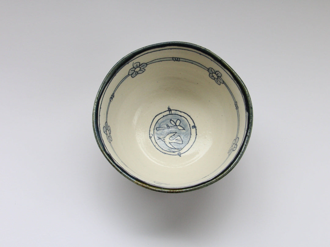 Bowl Small Blue Fish and Bird - Crafted By Jun Kato