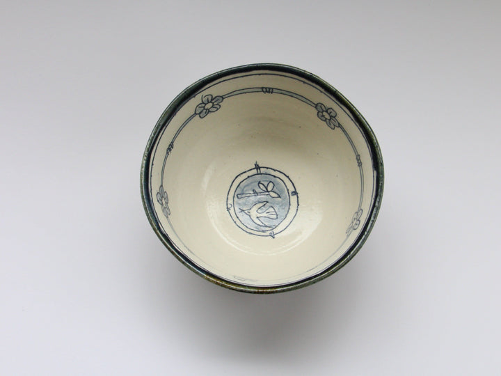Bowl Small Blue Fish and Bird - Crafted By Jun Kato