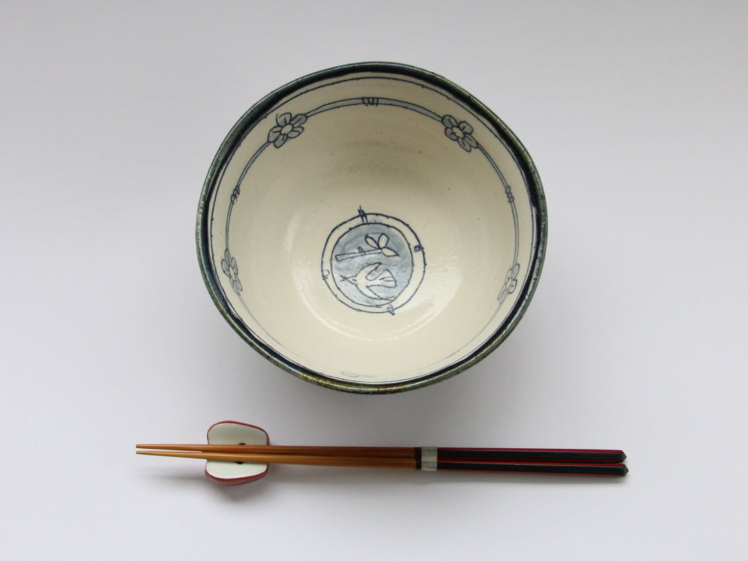 Bowl Small Blue Fish and Bird - Crafted By Jun Kato