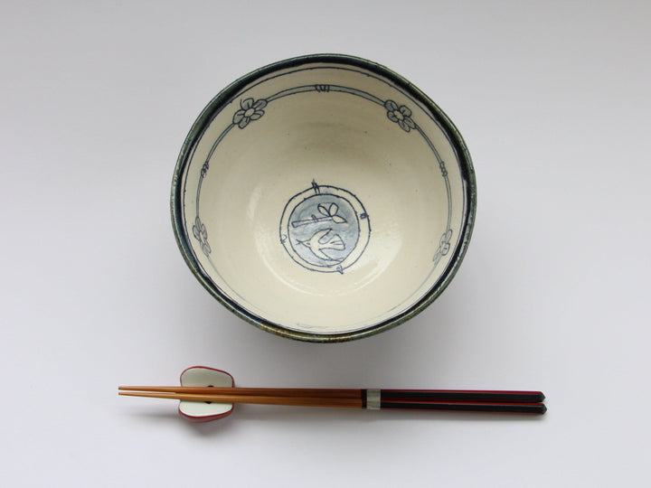 Bowl Small Blue Fish and Bird - Crafted By Jun Kato