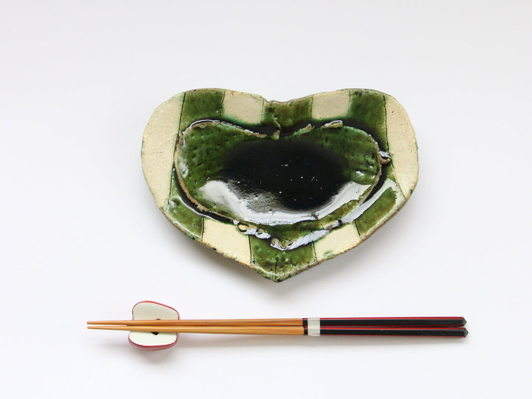 Oribe Striped Heart Plate Small - Crafted By Kazuhito Yamamoto