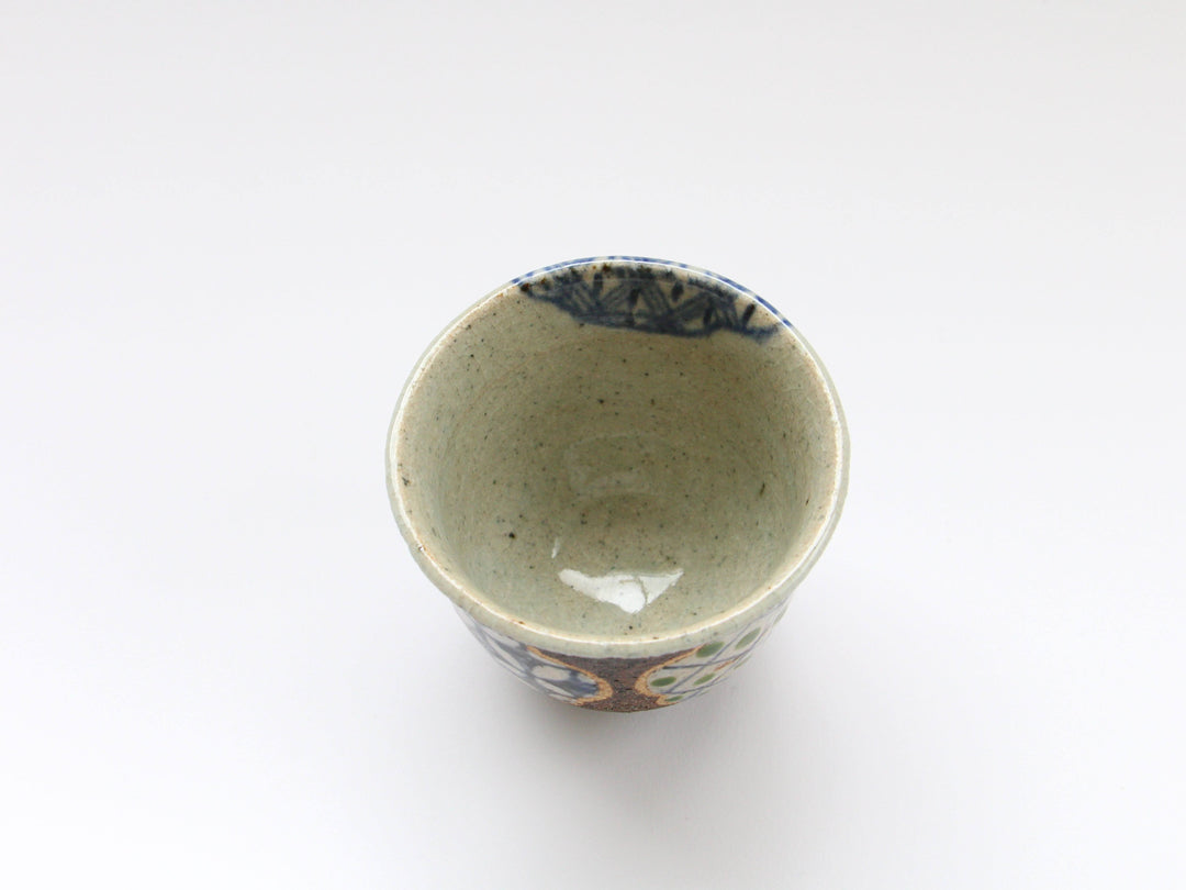 Plum Pattern Tea Cup Blue — Hand-Painted Japanese Pottery by Kosai Kiln