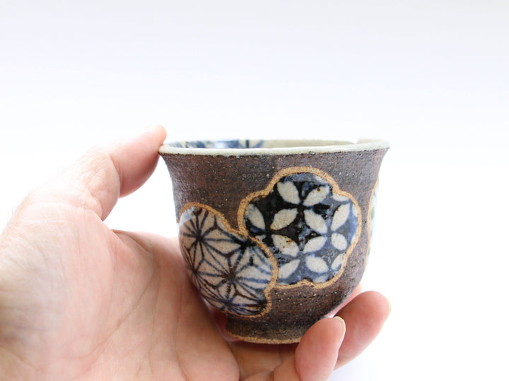 Plum Pattern Tea Cup Blue — Hand-Painted Japanese Pottery by Kosai Kiln