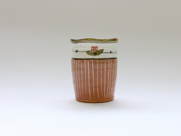 Tea Cup Lotus Pink Slip Trailing Tokusa - Crafted By Jun Kato