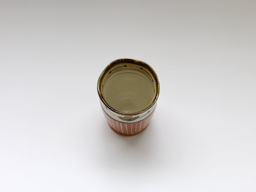 Tea Cup Lotus Pink Slip Trailing Tokusa - Crafted By Jun Kato