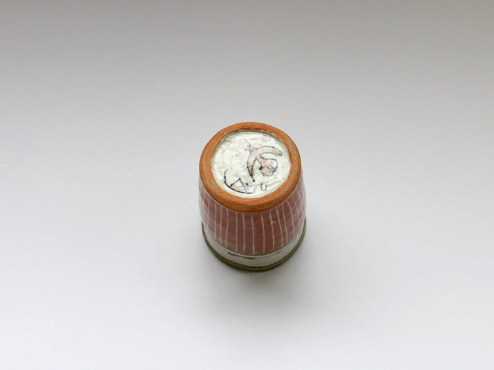 Tea Cup Lotus Pink Slip Trailing Tokusa - Crafted By Jun Kato
