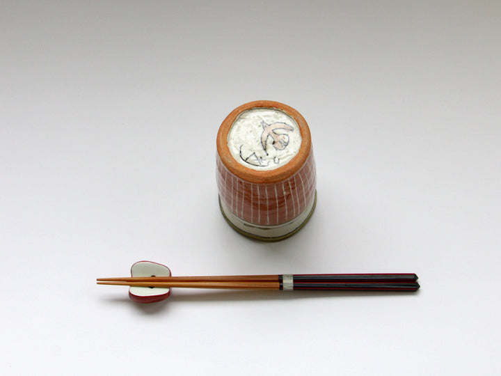 Tea Cup Lotus Pink Slip Trailing Tokusa - Crafted By Jun Kato